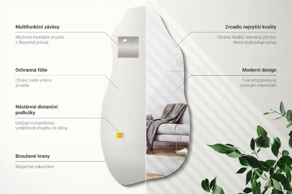 Organisk spegel i form av en fläck