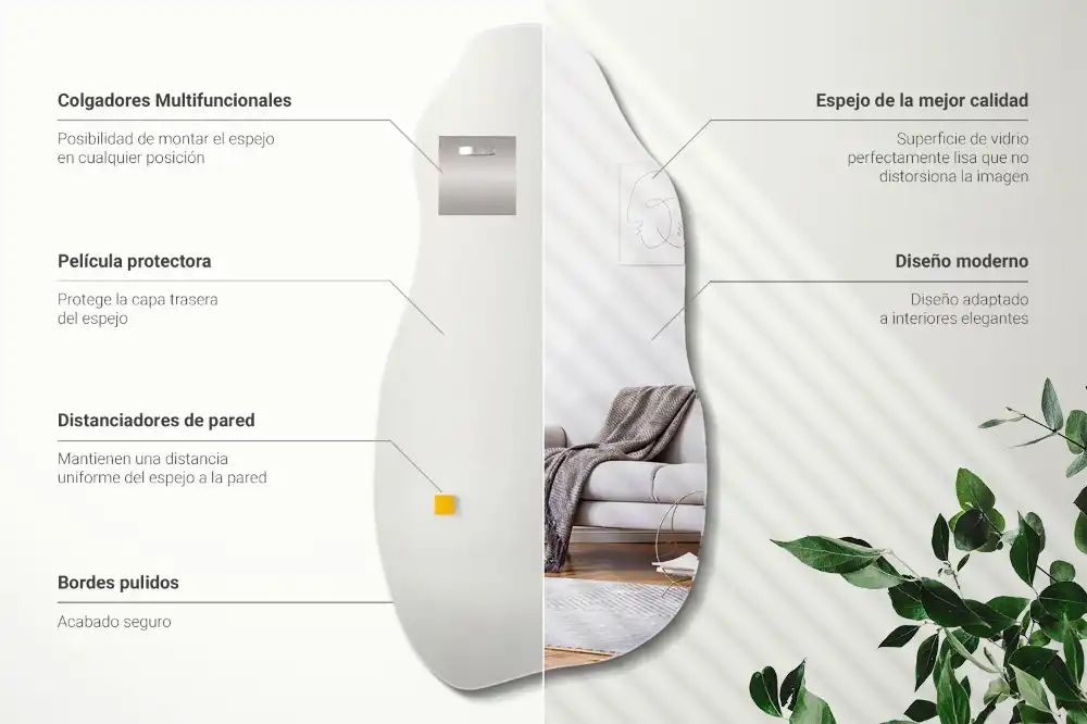 Organisk spegel i form av en fläck