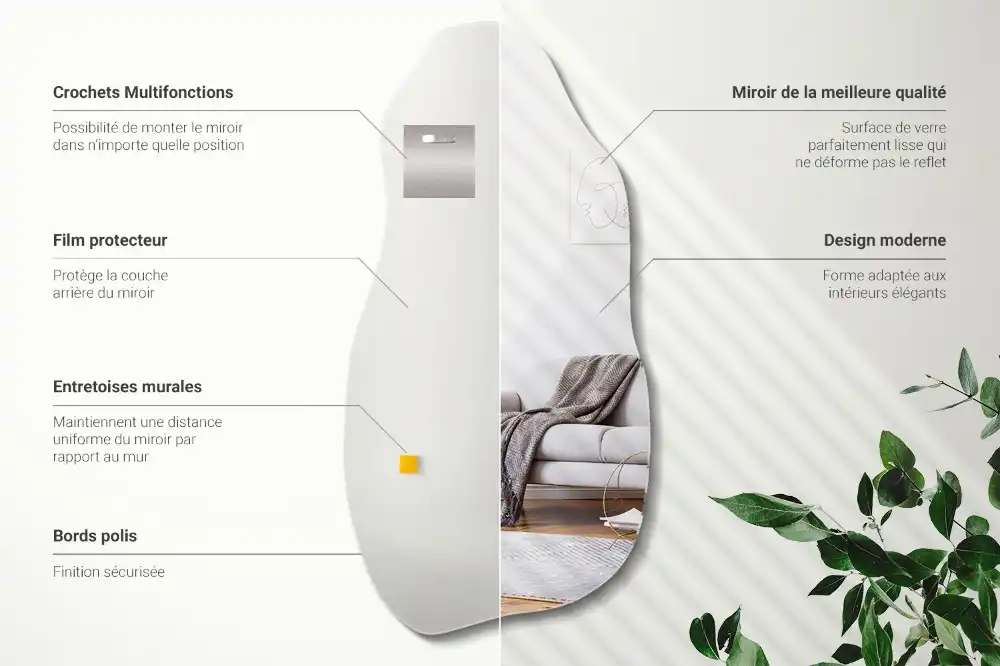 Organisk spegel i form av en fläck