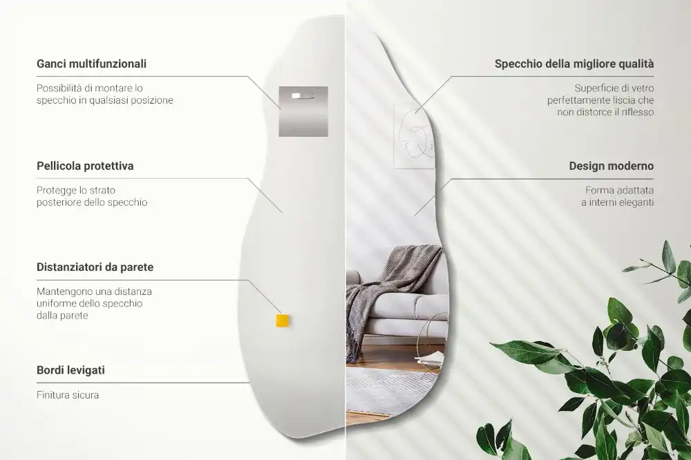 Organisk spegel i form av en fläck