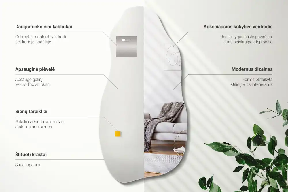 Organisk spegel i form av en fläck