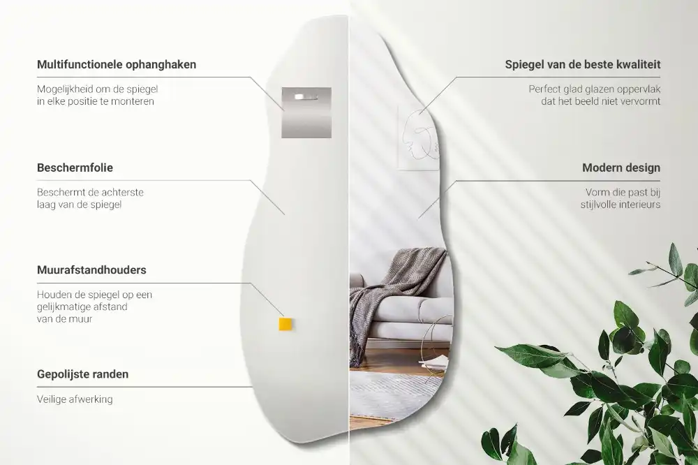 Organisk spegel i form av en fläck