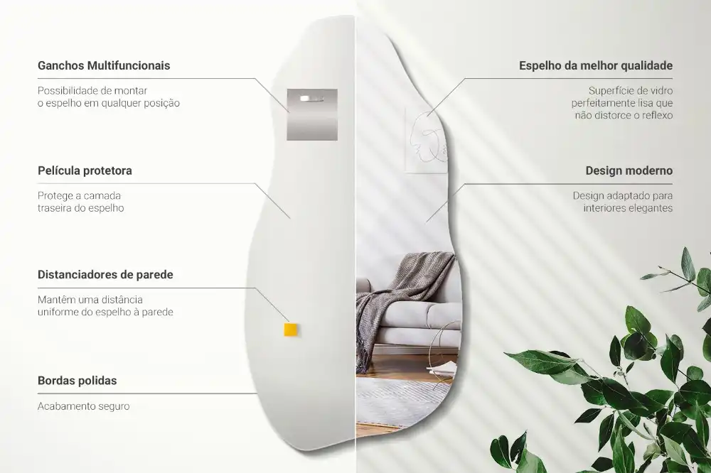 Organisk spegel i form av en fläck