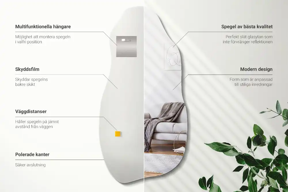 Organisk spegel i form av en fläck