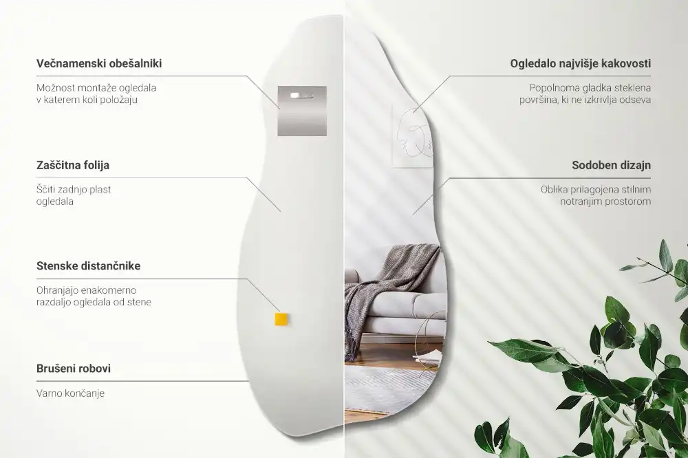 Organisk spegel i form av en fläck