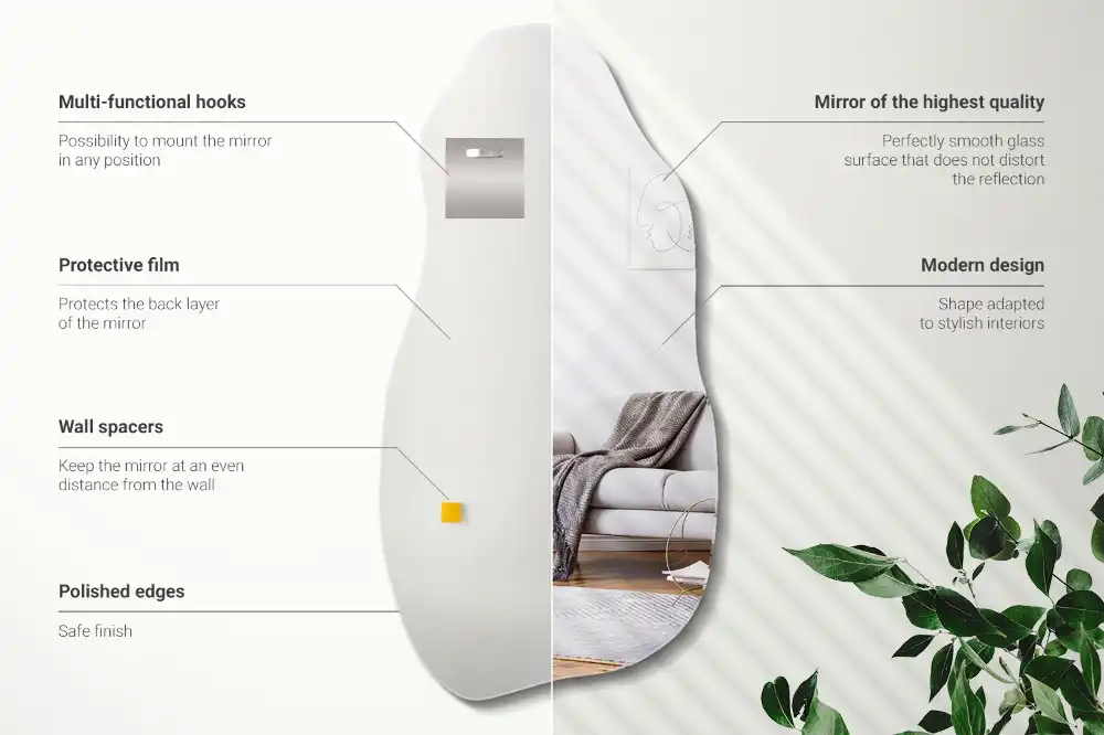 Organisk spegel i form av en fläck