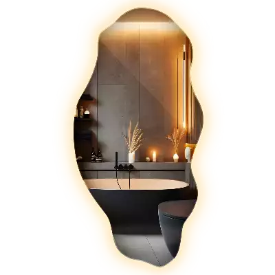 Spegel organisk form med led trendigt