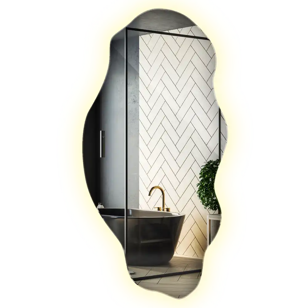 Spegel organisk form med led trendigt