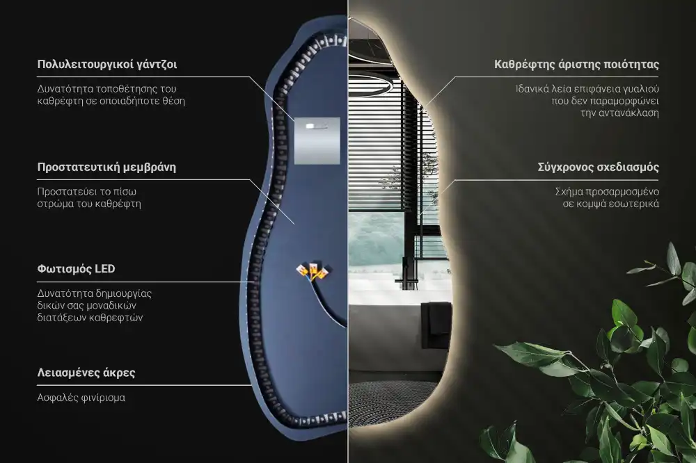 Organisk spegel stilren