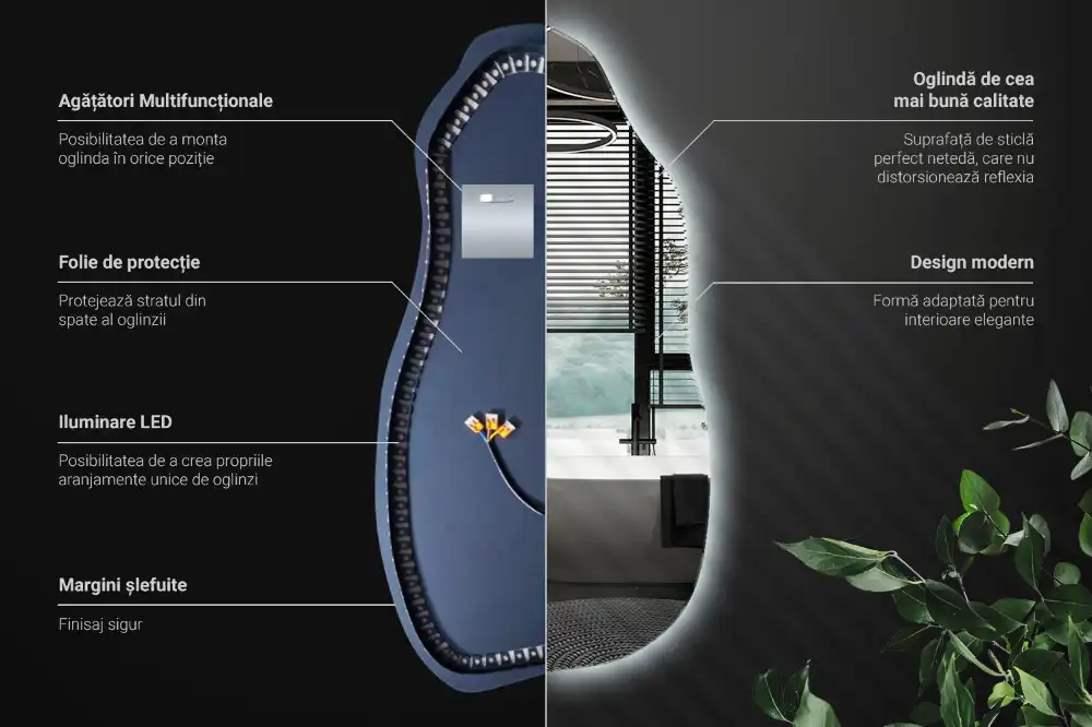 Organisk spegel stilren