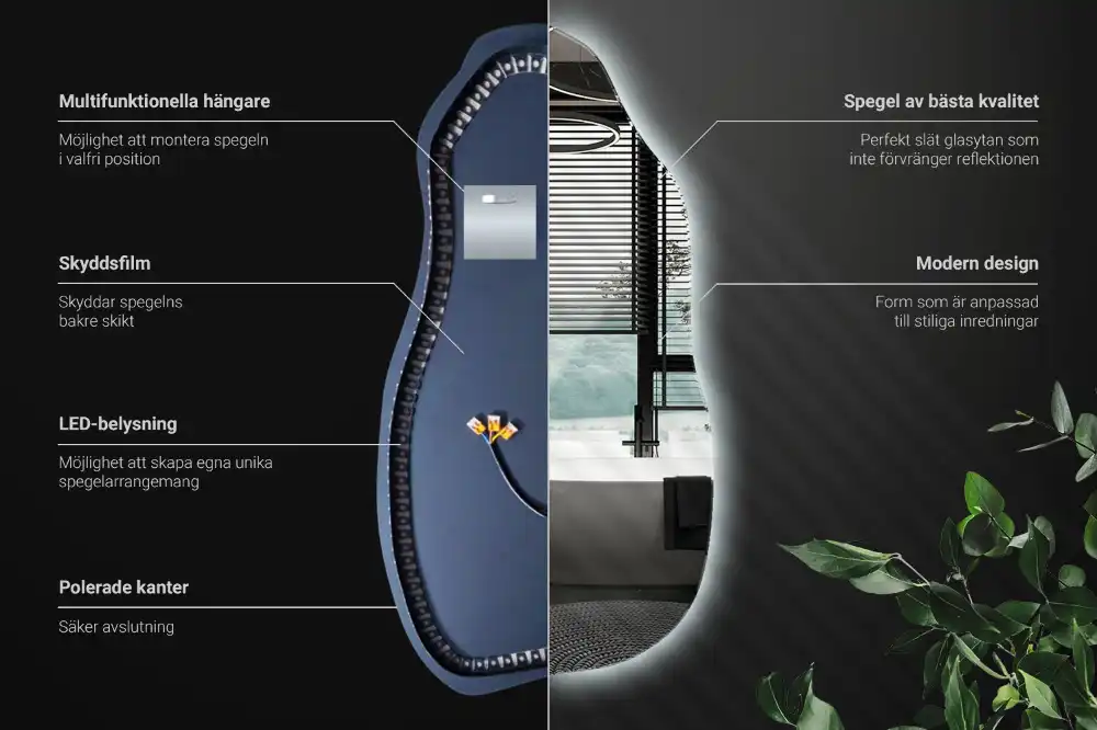 Organisk spegel stilren
