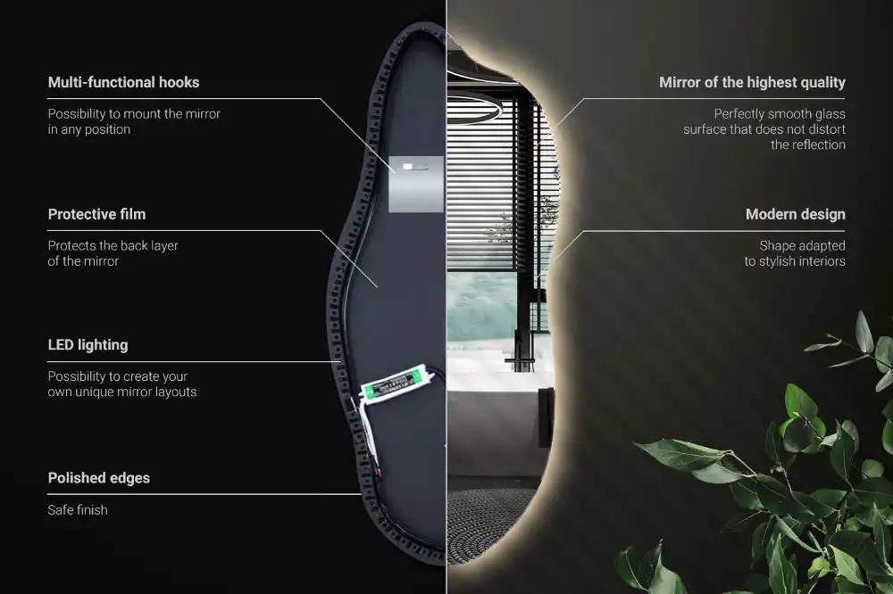 Spegel organisk unik formgivning med led