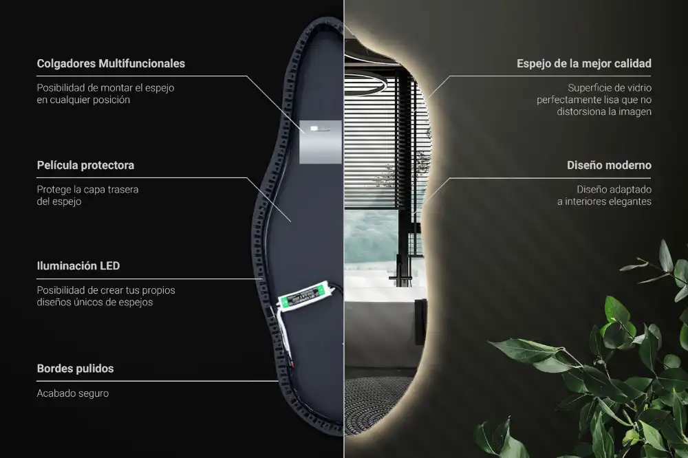 Spegel organisk unik formgivning med led