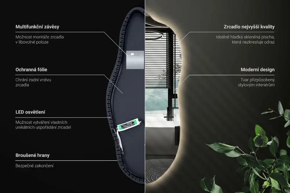 Spegel organisk unik formgivning med led