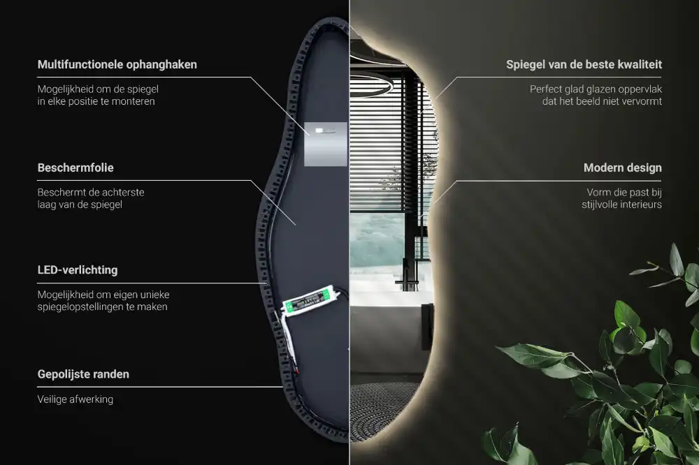 Spegel organisk unik formgivning med led