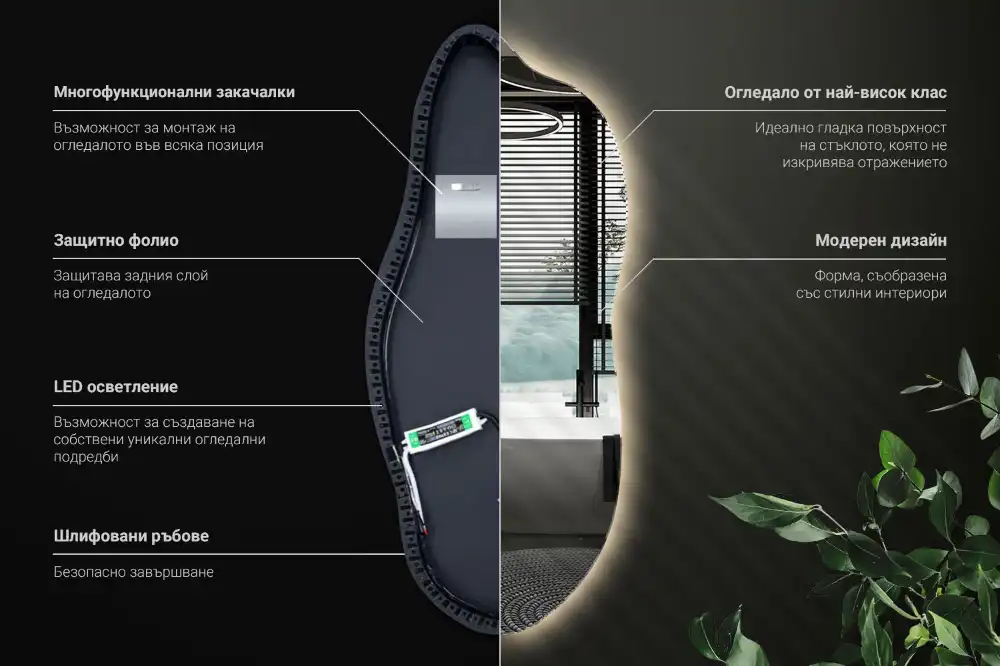 Spegel organisk unik formgivning med led