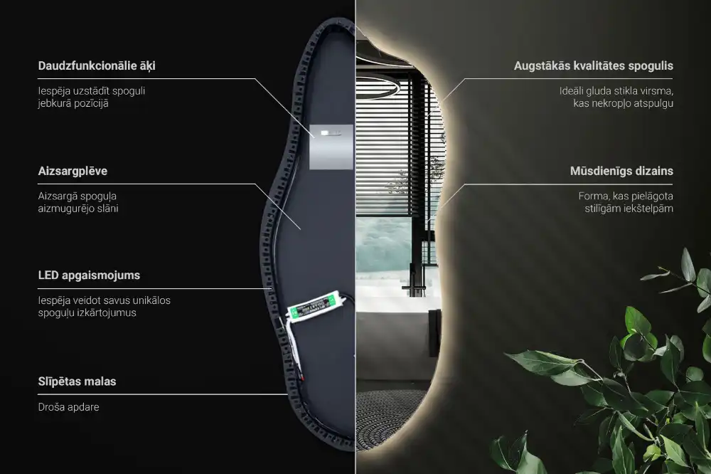 Spegel organisk unik formgivning med led