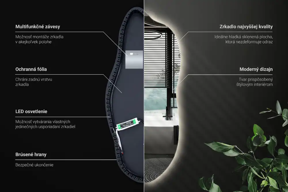 Spegel organisk unik formgivning med led
