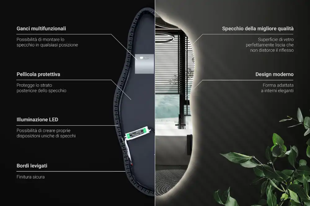 Spegel organisk unik formgivning med led