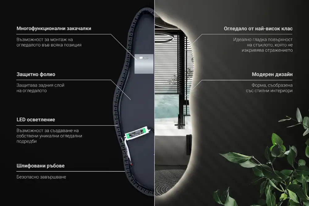 Spegel organisk unik formgivning med led
