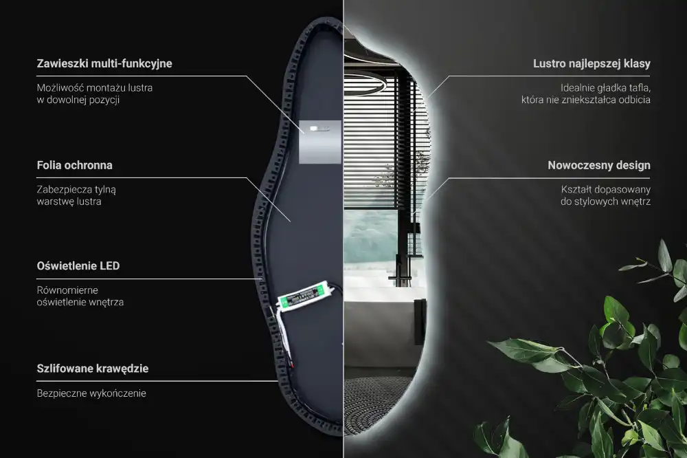 Spegel organisk unik formgivning med led