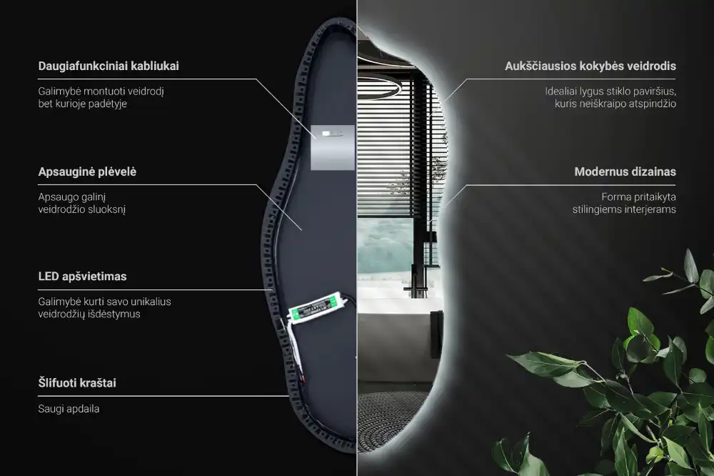 Spegel organisk unik formgivning med led