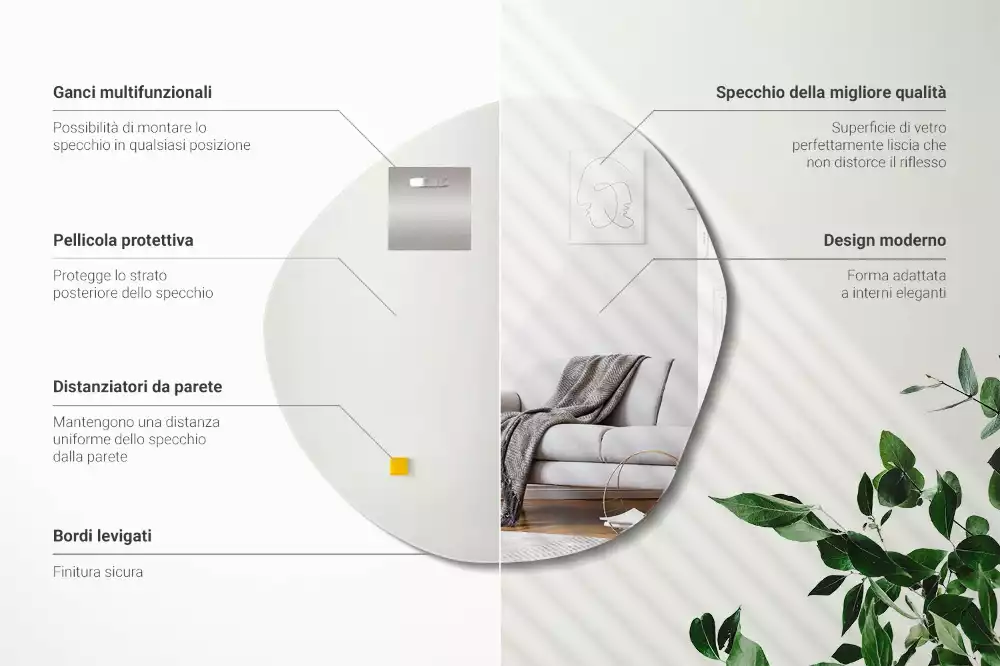 Organisk spegel molnformad