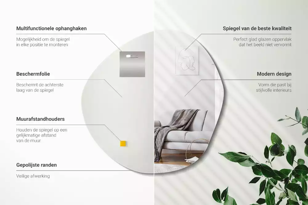 Organisk spegel molnformad