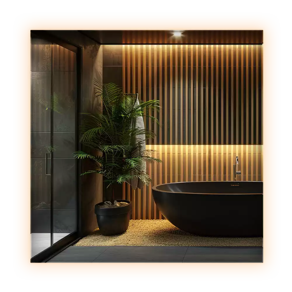 Fyrkantig spegel modern led