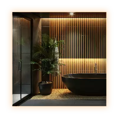 Fyrkantig spegel modern led