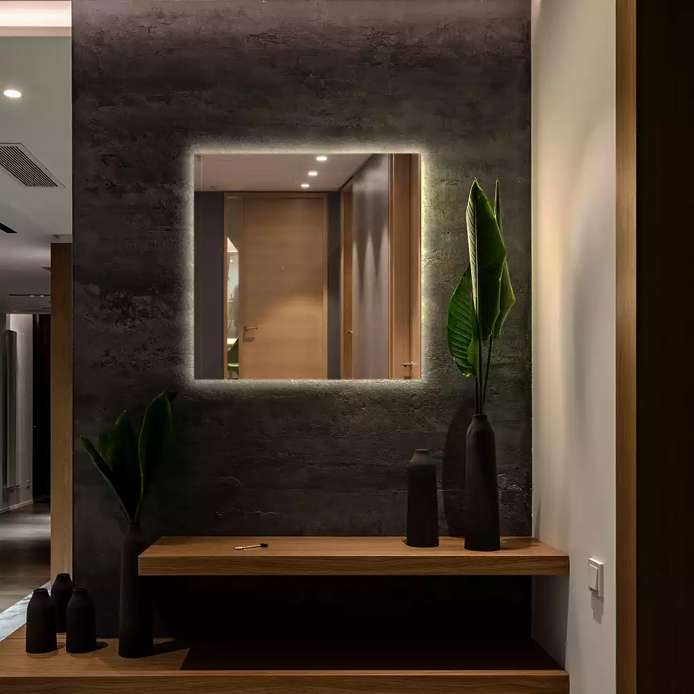 Fyrkantig spegel modern led