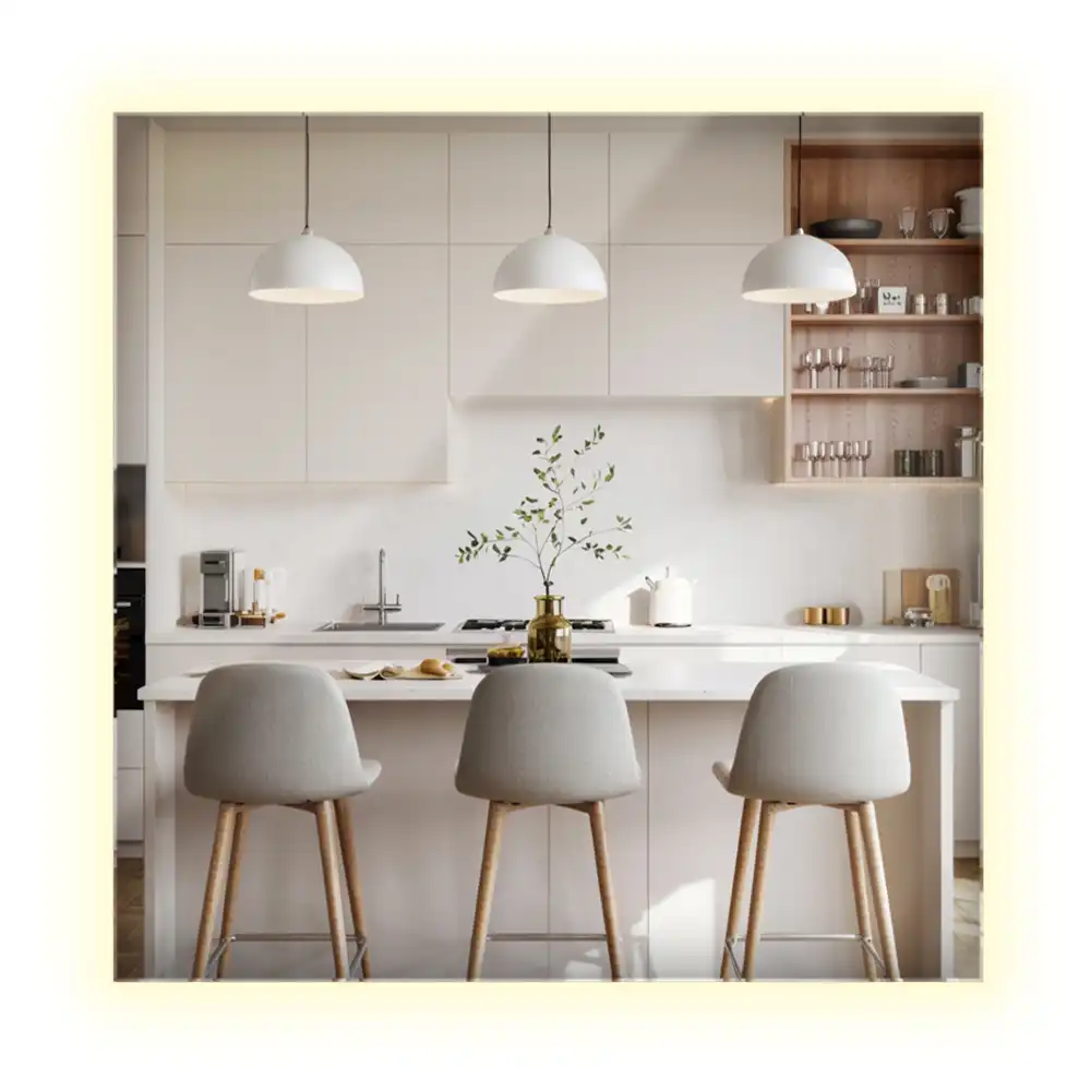 Fyrkantig spegel modern led