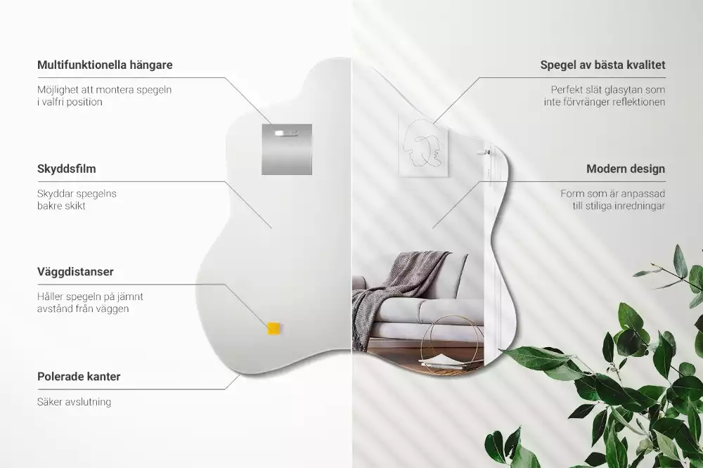 Spegel i form av en fläck