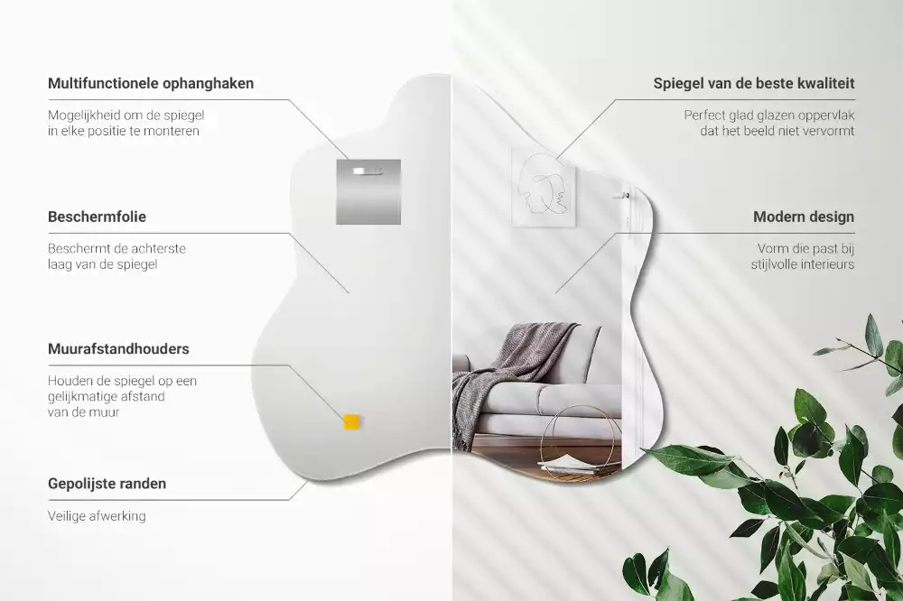 Spegel i form av en fläck