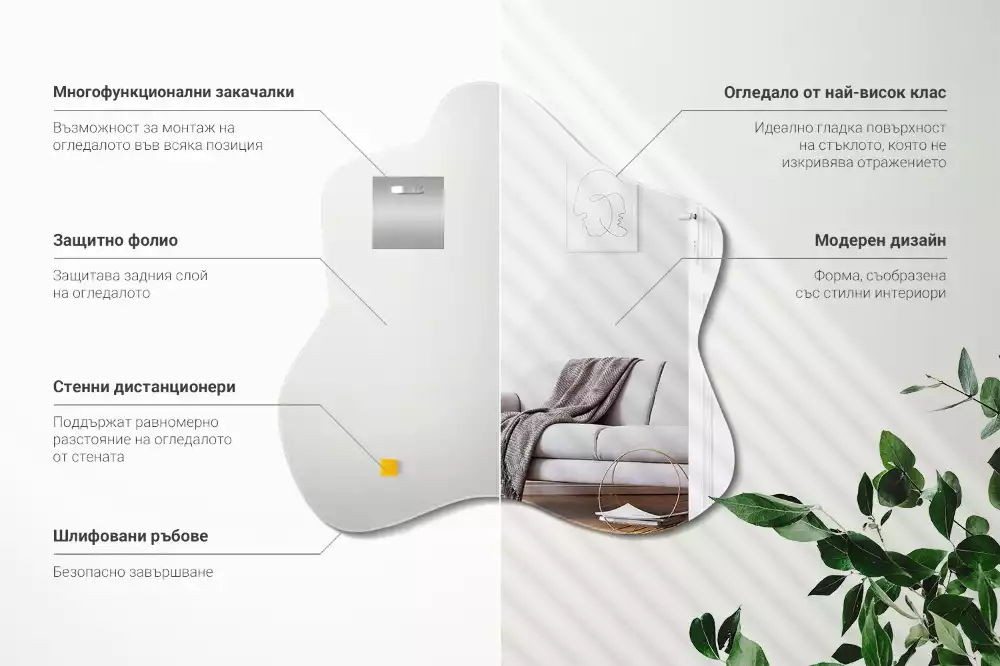 Spegel i form av en fläck