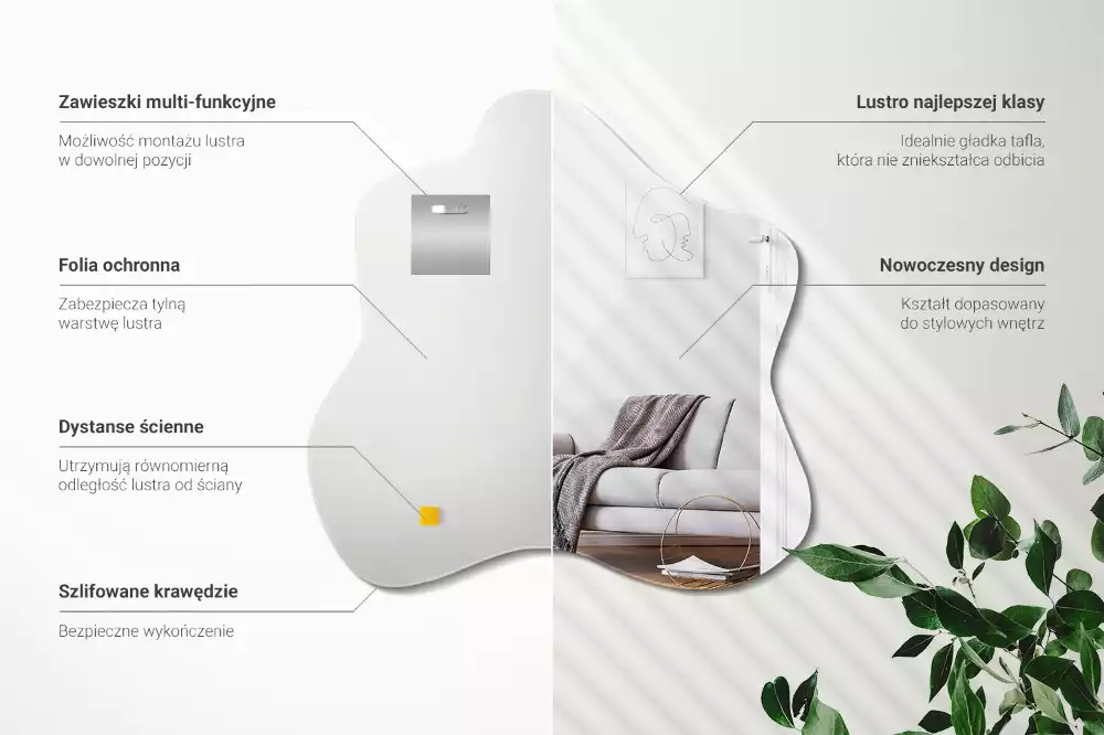 Spegel i form av en fläck