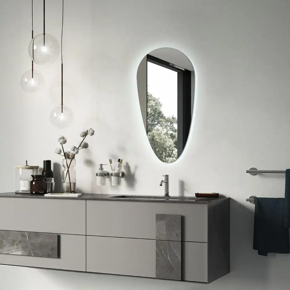 Led spegel droppformad