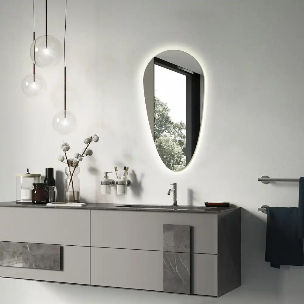 Led spegel droppformad