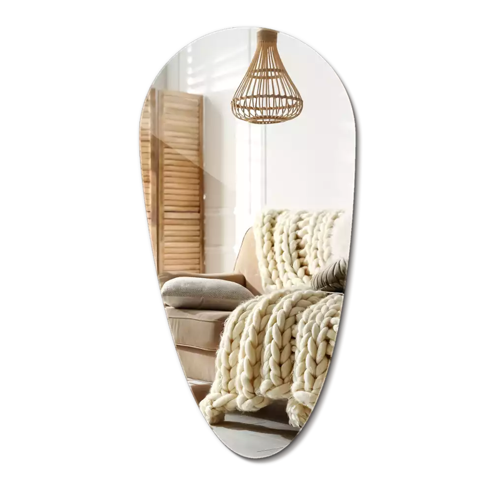 Oregelbunden spegel droppformad