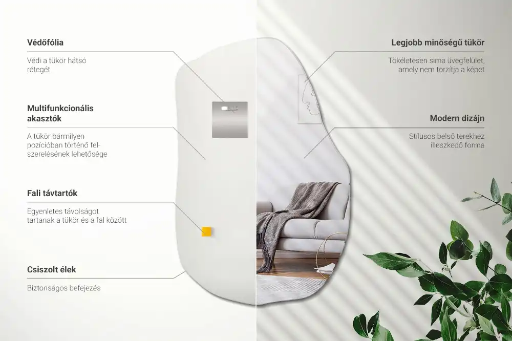 Oregelbunden spegel skulptural