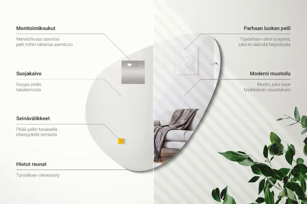 Spegel organisk form dekorativ