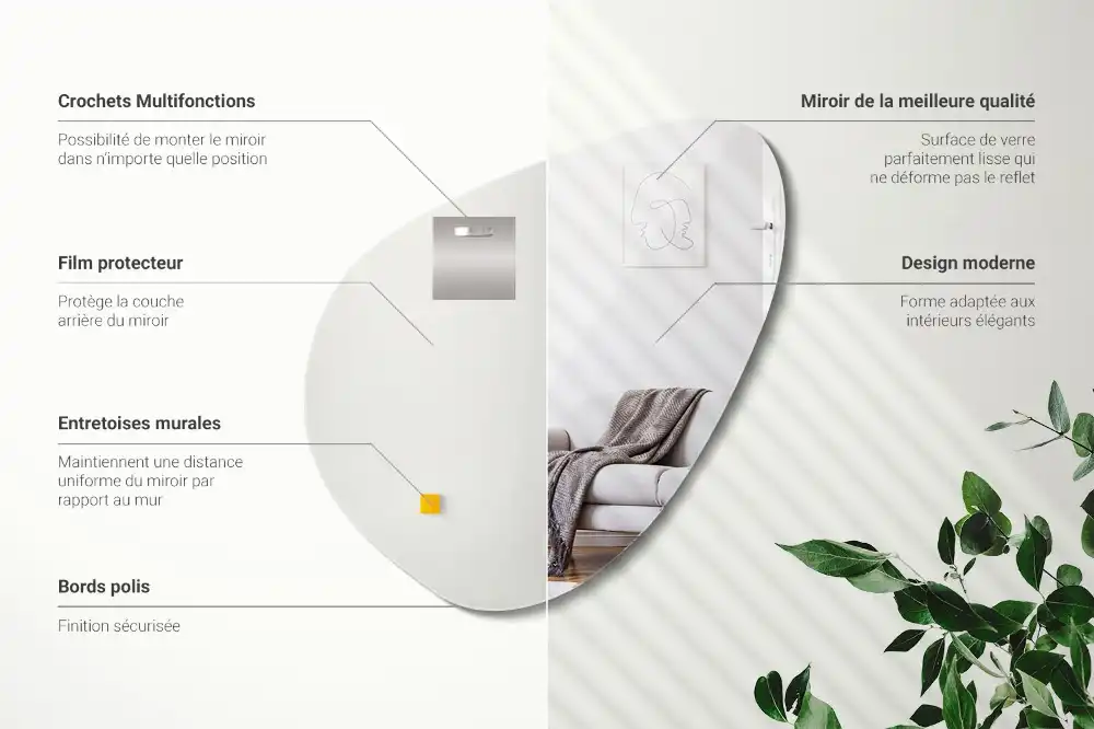 Spegel organisk form dekorativ