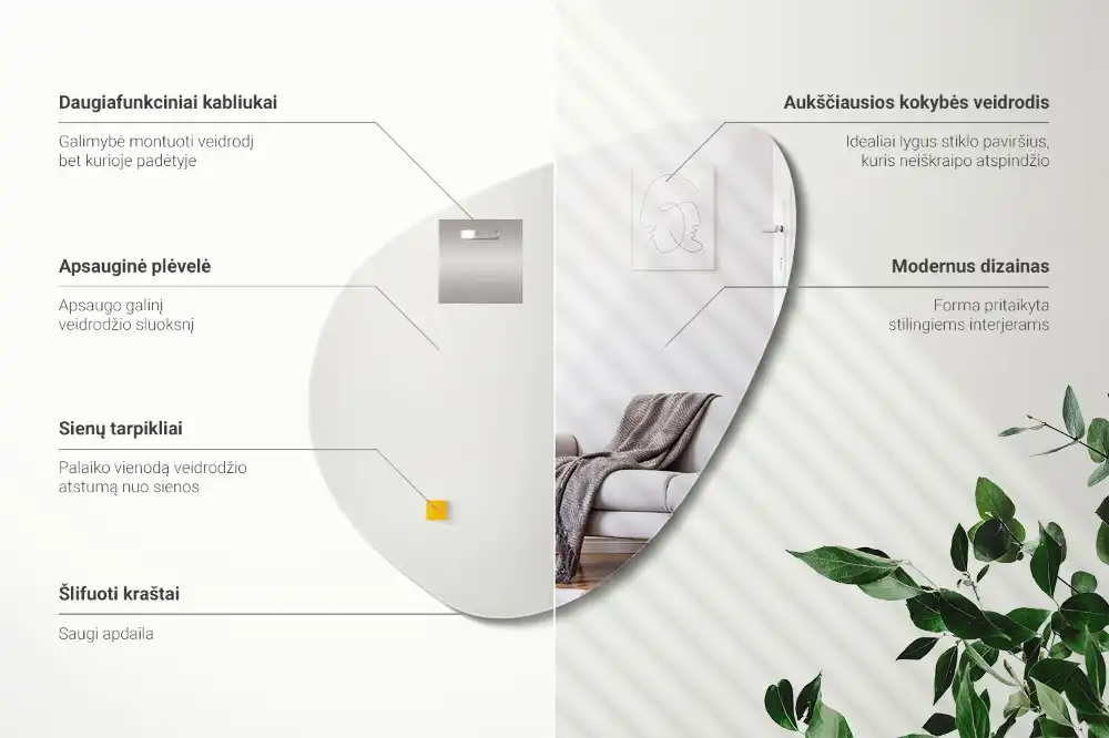 Spegel organisk form dekorativ