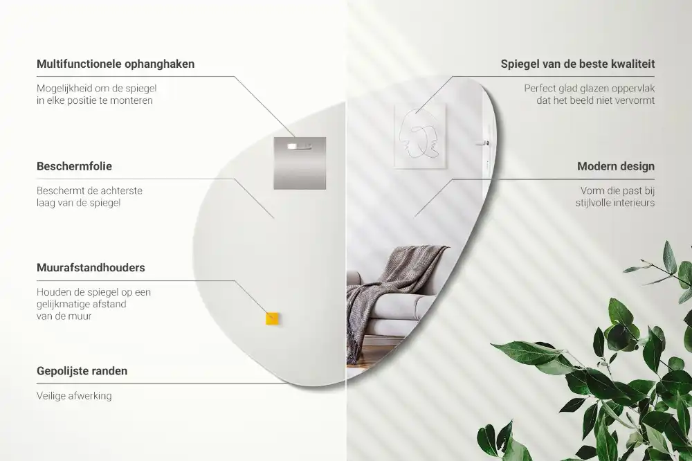 Spegel organisk form dekorativ