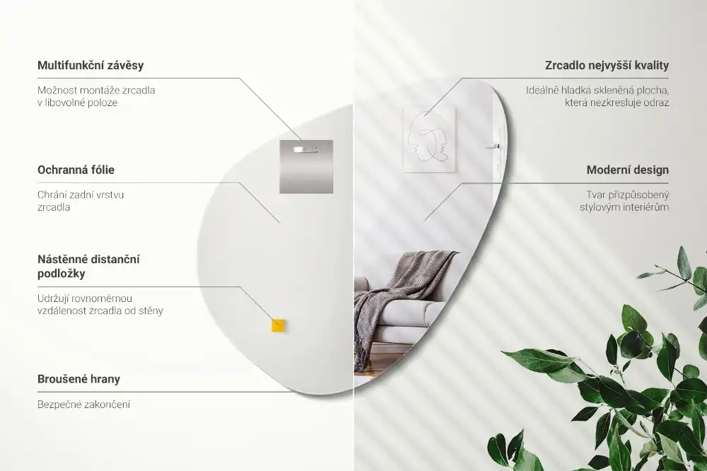 Spegel organisk form dekorativ