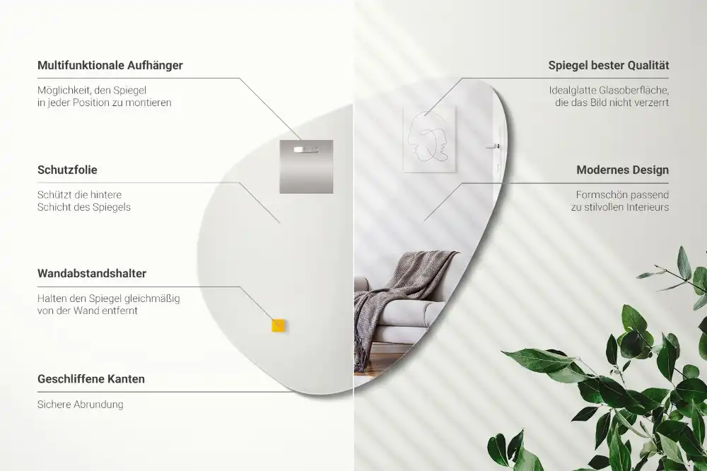 Spegel organisk form dekorativ