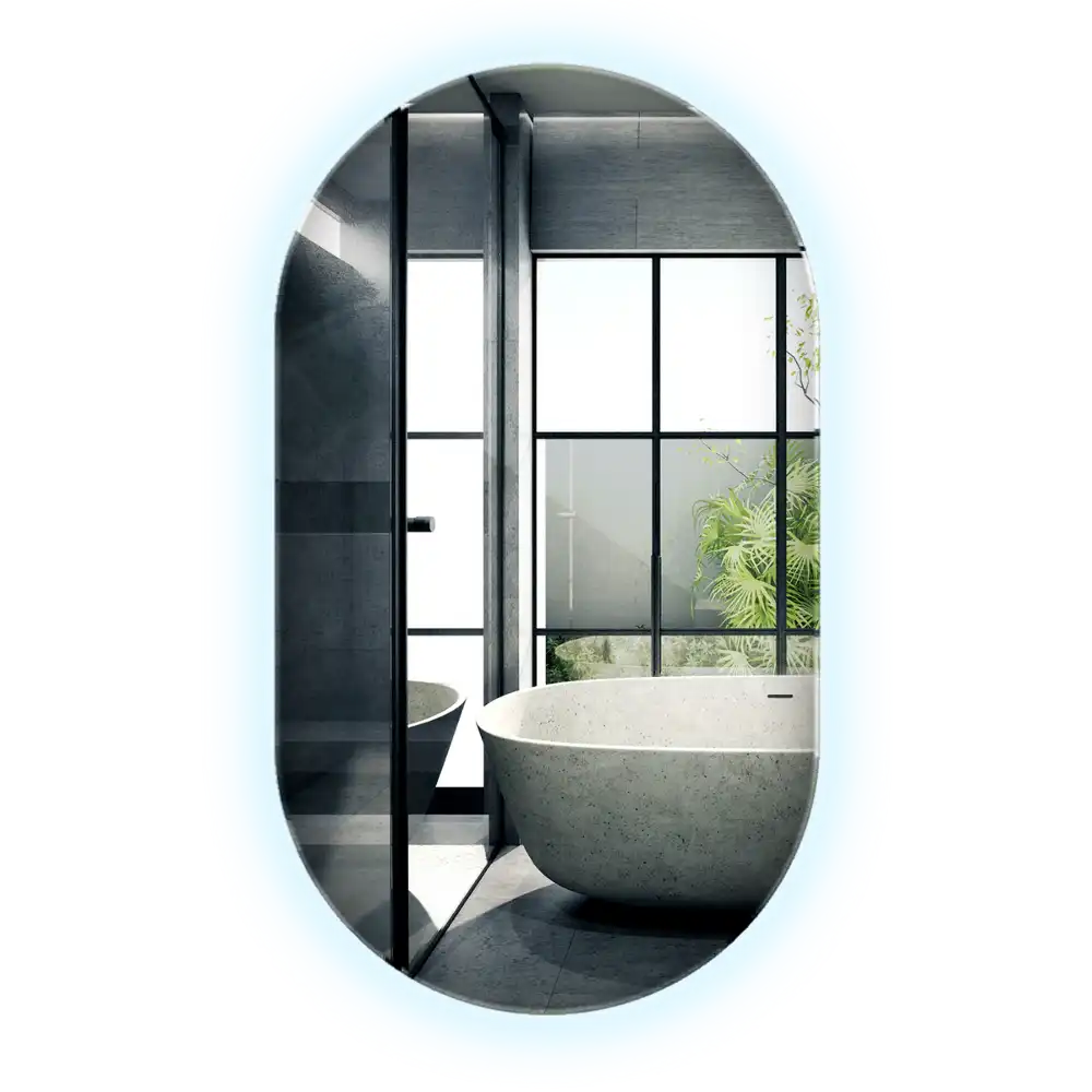 Oval spegel med LED belysning