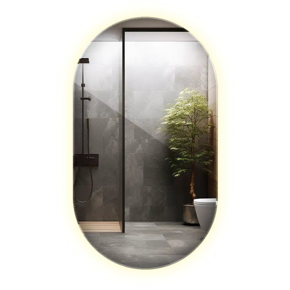 Oval spegel med LED belysning