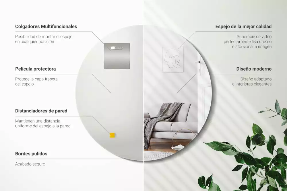 Rund spegel utan ram