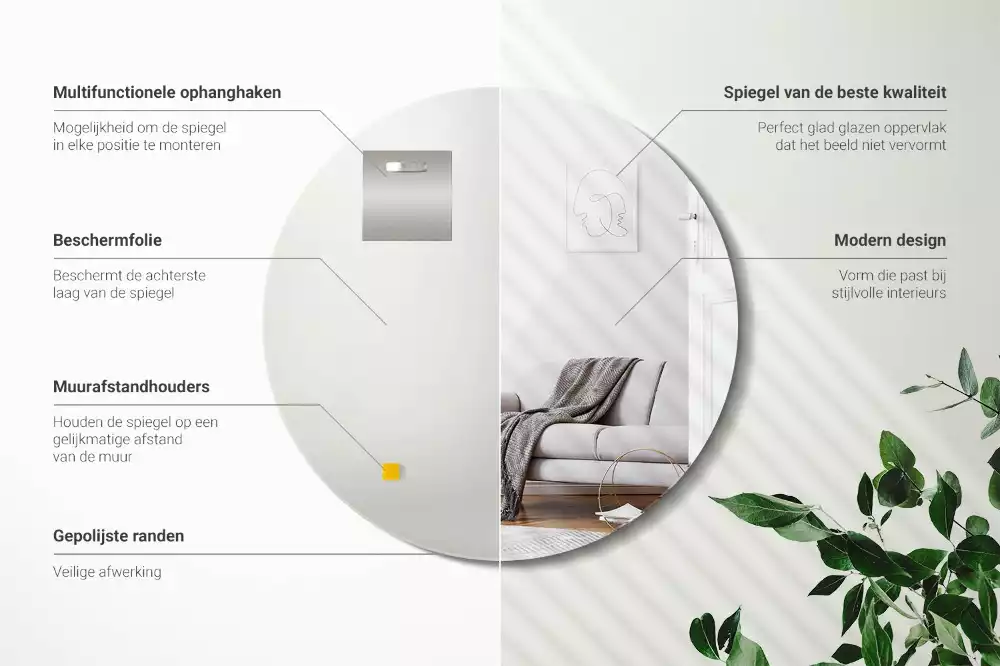 Rund spegel utan ram